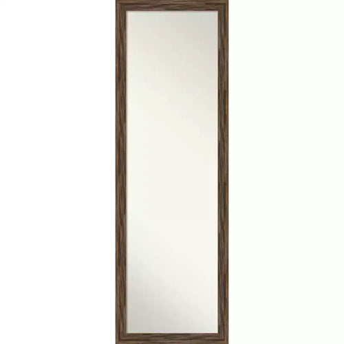 17" x 51" Regis Narrow Framed Full Length Mirror, Light Brown - Amanti Art: Door/Wall Mount, Wood Frame