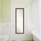 Specchio a figura intera Regis Narrow con cornice da 17" x 51", marrone chiaro, da porta/parete, cornice in legno