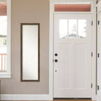 Specchio a figura intera Regis Narrow con cornice da 17" x 51", marrone chiaro, da porta/parete, cornice in legno