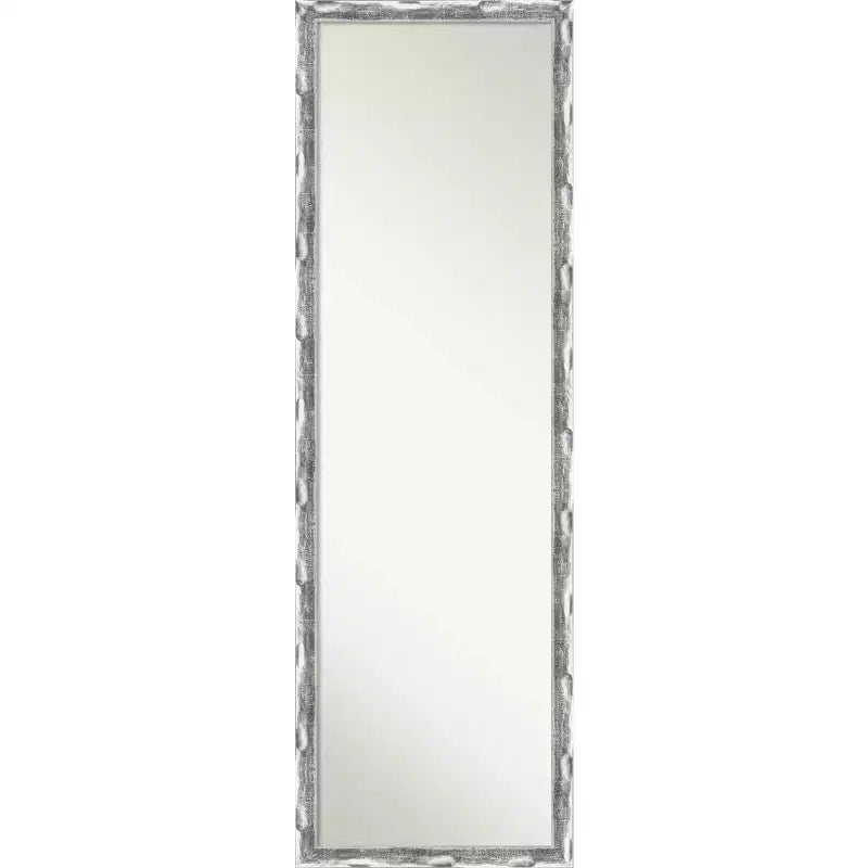 Amanti Art Scratched Wave Chrome Framed Full Length On the Door Mirror: Polystyrene Frame, No Assembly Required