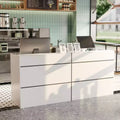 Famapy White Modern Reception Desk Front Counter Desk