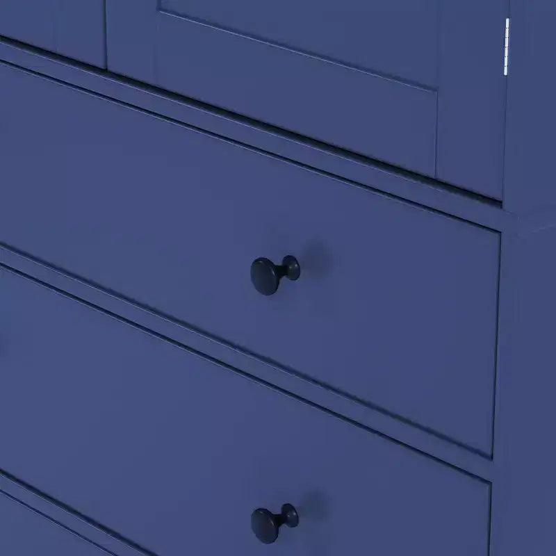 Dispensa da Cucina Autoportante, Armadietto con 3 Ripiani Regolabili, 3 Cassetti, 8 Ripiani Interni ad Anta