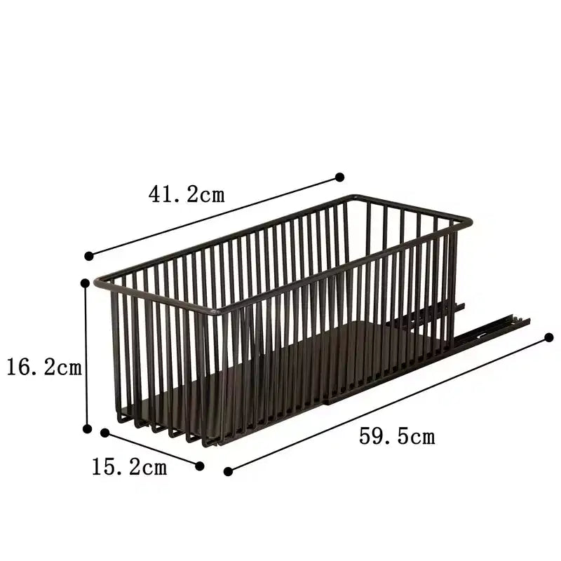 Organizer per mobili estraibili, confezione da 2 cassetti scorrevoli con cestello - in acciaio al carbonio resistente per cucina, bagno, sotto il lavello
