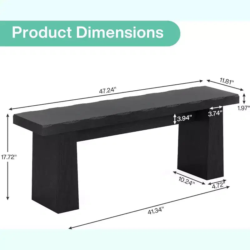 Panca in legno da ingresso, panca da tavolo da pranzo in legno da 120 cm con struttura robusta per cucina, camera da letto, soggiorno, corridoio, facile montaggio