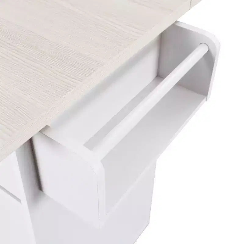 Isola da cucina con contenitore per la spazzatura, anta a ribalta, portaspezie, ripiano regolabile, carrello da cucina con ruote