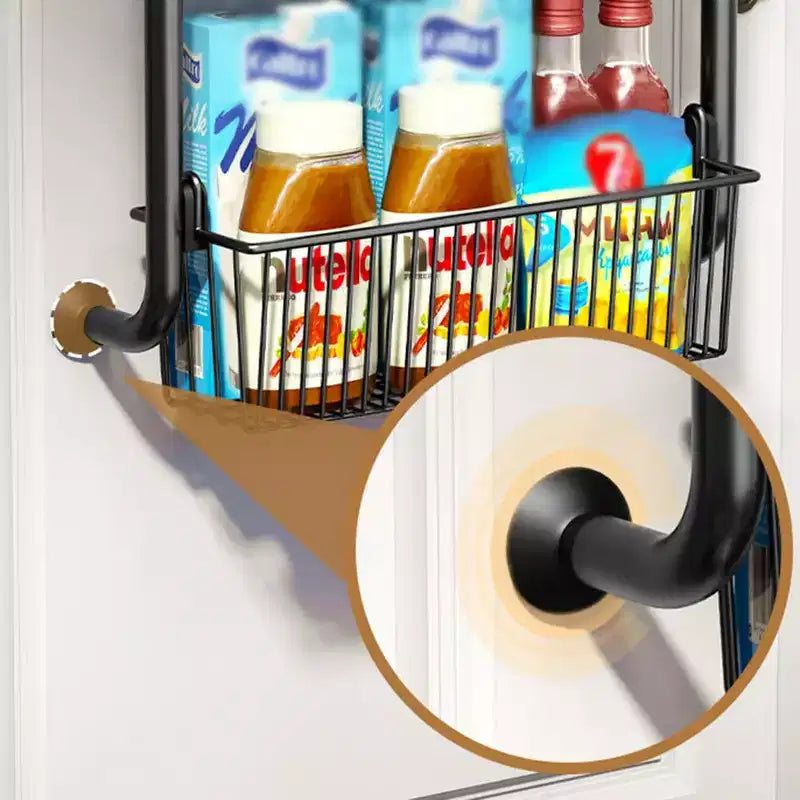 Organizzatore da Appendere alla Porta, Portaoggetti da Dispensa in Metallo a 6 Livelli, Organizer Sospeso per Porta con Cesti Regolabili per Cucina di Casa Lavanderia