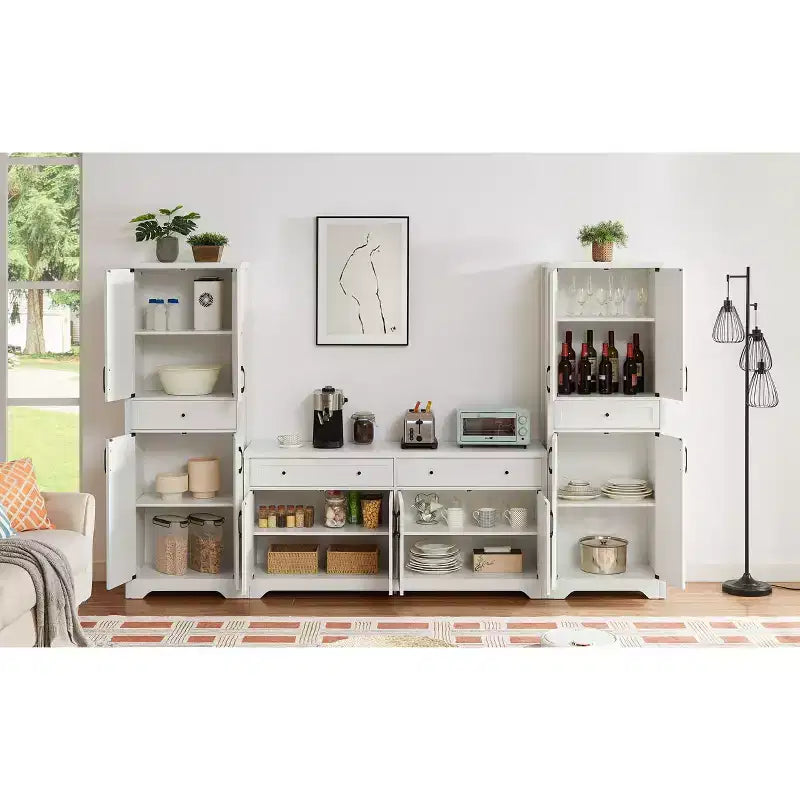 Mobile Credenza Combinata Multifunzionale, Armadio Contenitore di Grande Capacità per Soggiorno, Camera da Letto, Ufficio