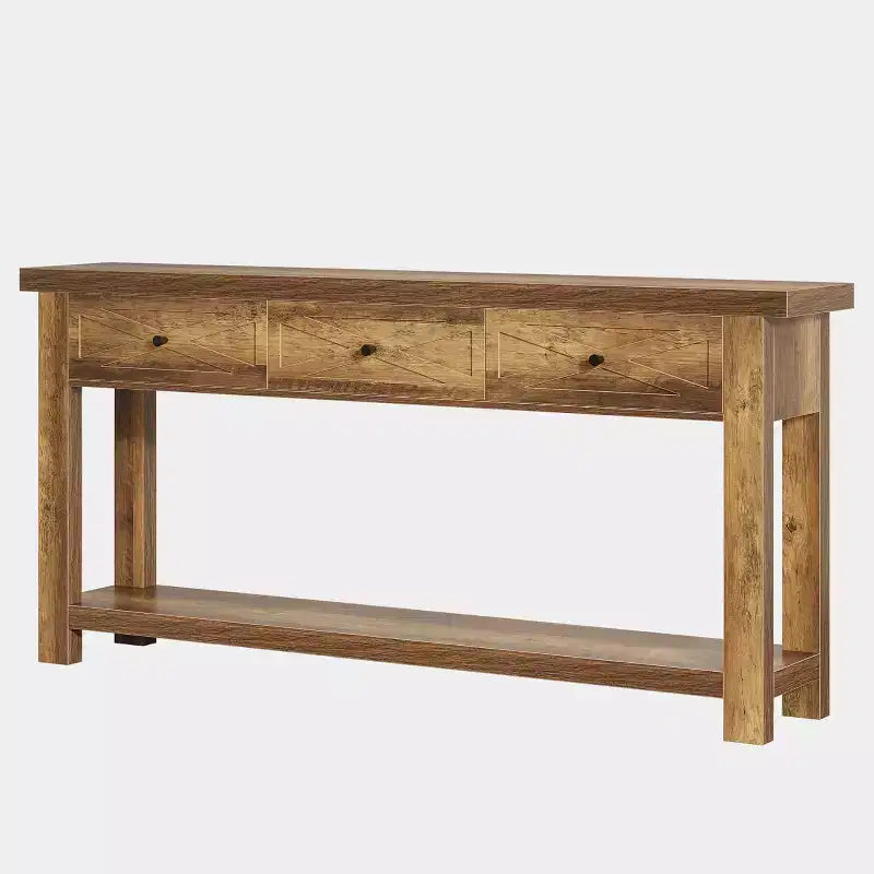Tavolo Consolle da 70.9 pollici con 3 Cassetti, Tavolo da Ingresso Stile Rustico con Ripiano Contenitore, Tavolo da Divano Dietro al Divano per Corridoio, Foyer