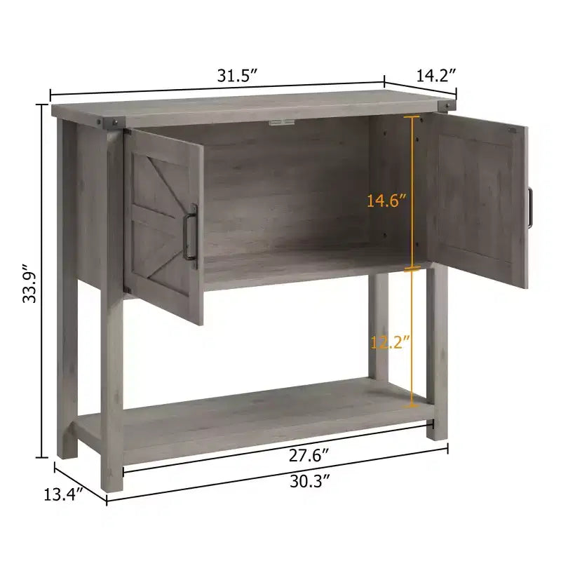 Tavolini da Divano con Doppia Anta, Tavolo Consolle con Scaffale Contenitore e Scaffale Aperto, Tavolo Consolle in Legno, Tavolo da Ingresso per Cucina, Sala da Pranzo