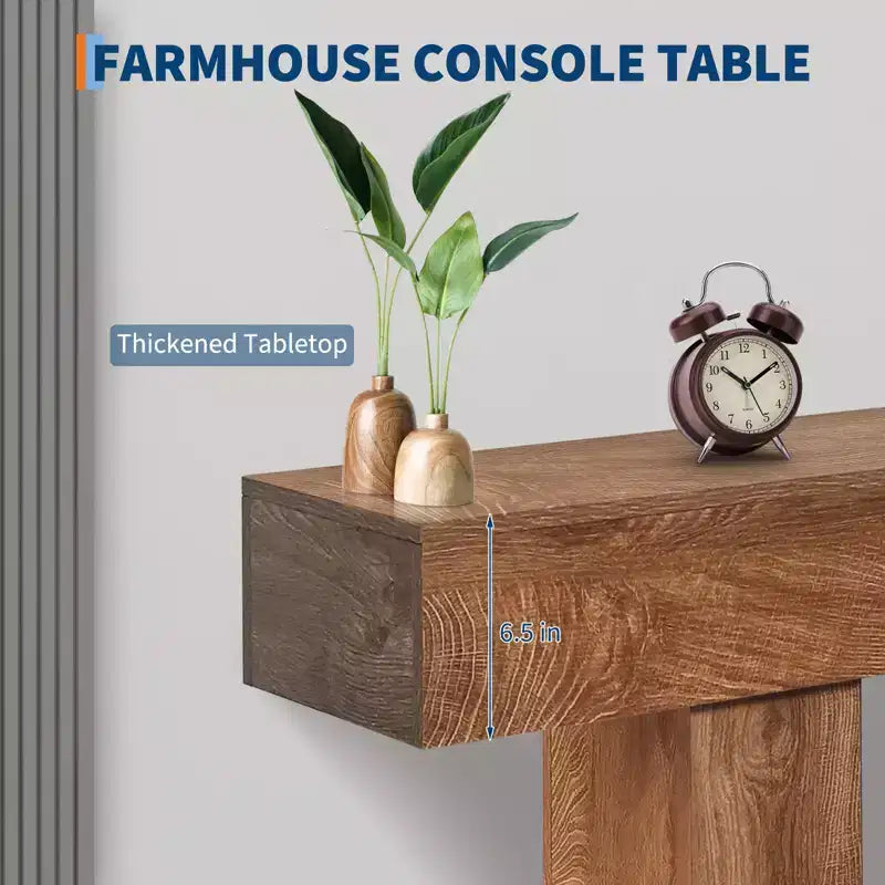 Consolle lunga 63" per ingresso - Tavolo da divano in stile rustico per retro-divano, tavolo da corridoio e soggiorno, tavolo da ingresso in legno rustico per atrio, decorazione per la casa