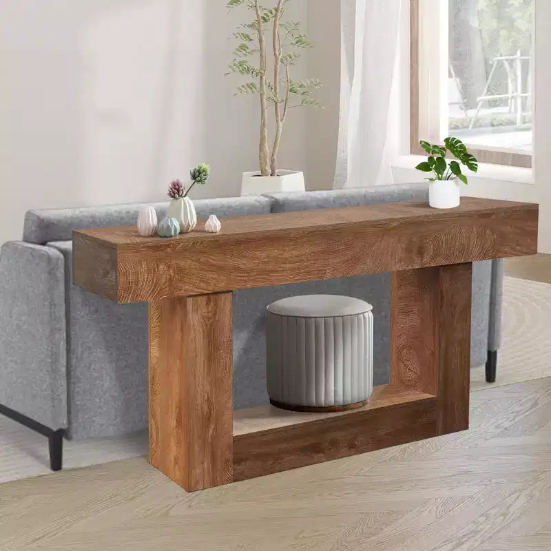 Consolle lunga 63" per ingresso - Tavolo da divano in stile rustico per retro-divano, tavolo da corridoio e soggiorno, tavolo da ingresso in legno rustico per atrio, decorazione per la casa