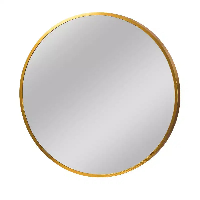 Specchio da appendere 20x20x1 pollici in lega di alluminio con bordo sottile rotondo dorato