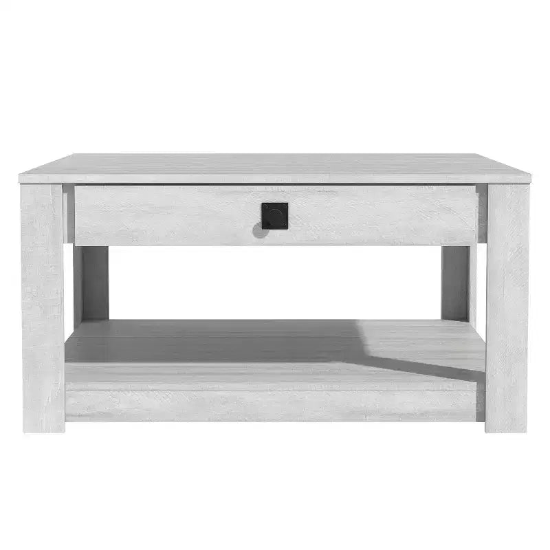 Tavolino da caffè in legno con cassetto contenitore 80 L 80 P 41,4 A