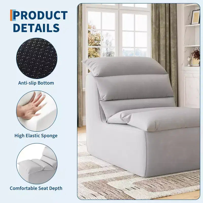Poltrona a Sacco, Divano da Terra con Schiuma ad Alta Resilienza, Base Antiscivolo, Poltrone Pouf per Adulti, Poltrona da Caminetto per Soggiorno Camera da Letto