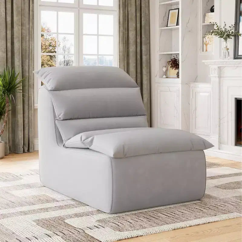 Poltrona a Sacco, Divano da Terra con Schiuma ad Alta Resilienza, Base Antiscivolo, Poltrone Pouf per Adulti, Poltrona da Caminetto per Soggiorno Camera da Letto