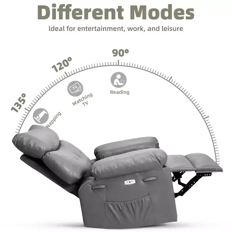 Poltrone Reclinabili Oversize con Funzione Riscaldante e Massaggiante - Poltrona Reclinabile Girevole a 360° per Adulti - Poltrona a Dondolo Manuale