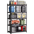 5-Tier Storage Shelves,Steel Garage Shelving Unit,Adjustable Industrial Rack,Matte Metal Standing Shelf for Warehouse,Basement,Kitchen,Workshop