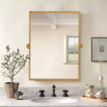 MAYEERTY Hanging Mirror Iron Right Angle Rectangle Black Grid 39x30x1in