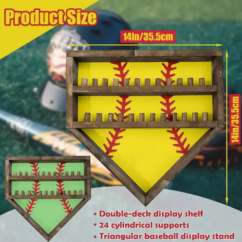 Espositore per Anelli da Baseball, Supporto in Legno per Anelli da Baseball Espositore per Anelli da Campionato di Softball, Supporto da Parete per Anelli da Baseball Organizer per Medaglie Souvenir