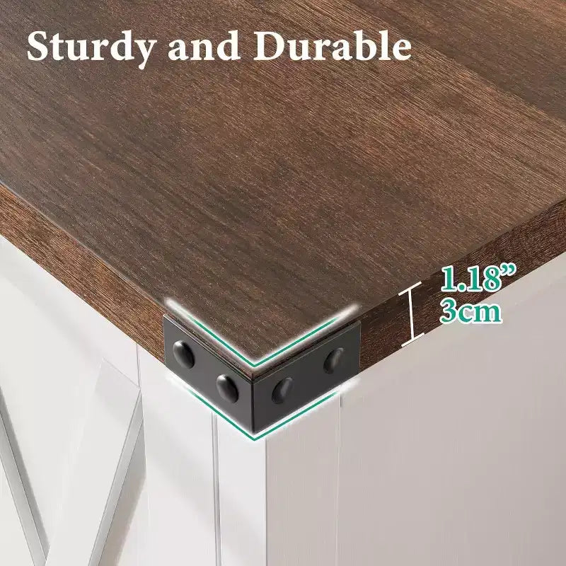Credenza da Buffet, Mobile Contenitore da 60 con 2 Armadietti e Ripiano Aperto, Credenza Console per Soggiorno, Sala da Pranzo, Corridoio