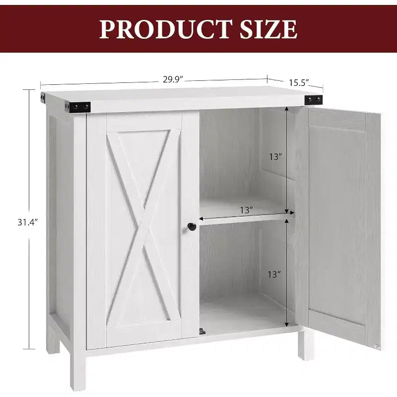 Credenza da Buffet, Mobile Contenitore da 60 con 2 Armadietti e Ripiano Aperto, Credenza Console per Soggiorno, Sala da Pranzo, Corridoio