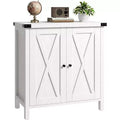 Credenza da Buffet, Mobile Contenitore da 60 con 2 Armadietti e Ripiano Aperto, Credenza Console per Soggiorno, Sala da Pranzo, Corridoio