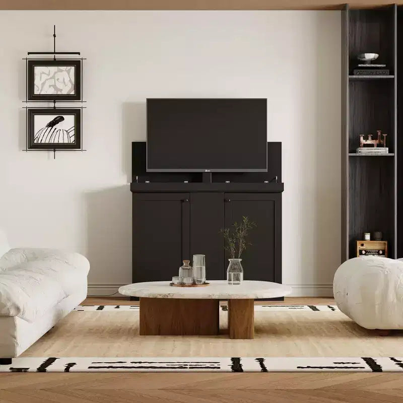 Postazione Gaming Smart Lift, Altezza Regolabile, Controllo Intelligente/Doppi Fori per la Gestione dei Cavi, Ideale per Schermi da 50 Pollici per Gaming Domestico/Spazi di Intrattenimento