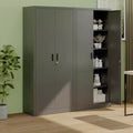Armadio metallico da 180 cm con ante 4 ripiani regolabili Serratura Piedini per Dispensa Garage Camera da letto Ufficio Negozio