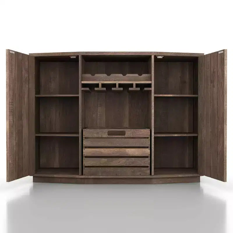 HOMES: Inside + Out Madia Candy Plank Inspired con Cassette Estraibili in Rovere Recuperato: Contenitore da Cucina, Porta Bicchieri