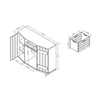 HOMES: Inside + Out Madia Candy Plank Inspired con Cassette Estraibili in Rovere Recuperato: Contenitore da Cucina, Porta Bicchieri