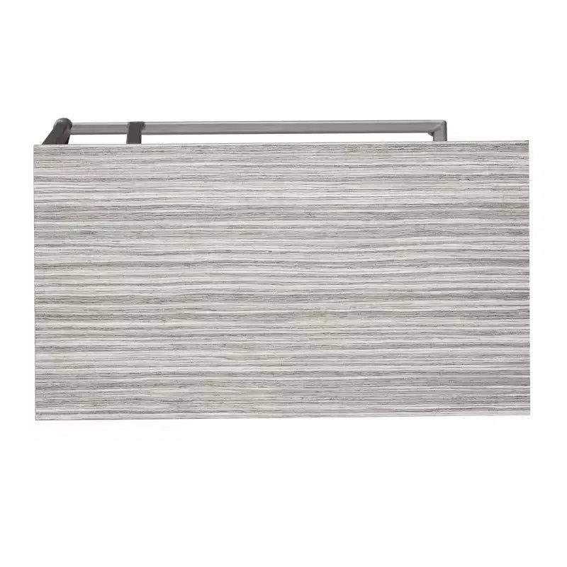 Tavolino d'appoggio contemporaneo in ferro e legno grigio chiaro, da divano, tavolino a C alto 66 cm