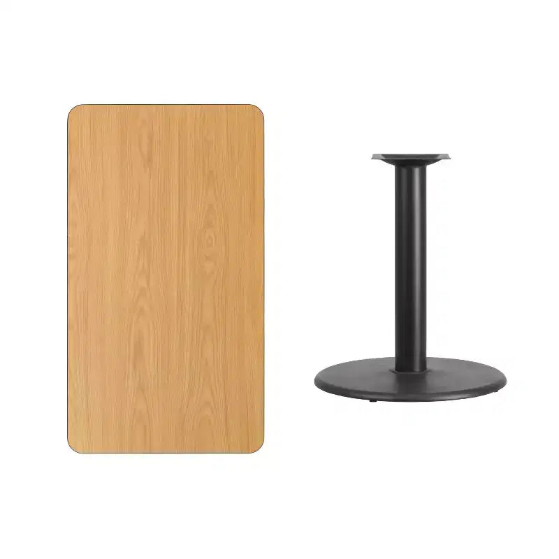 Tavolo Rettangolare in Laminato 24x42 con Base a Colonna Tonda da 24