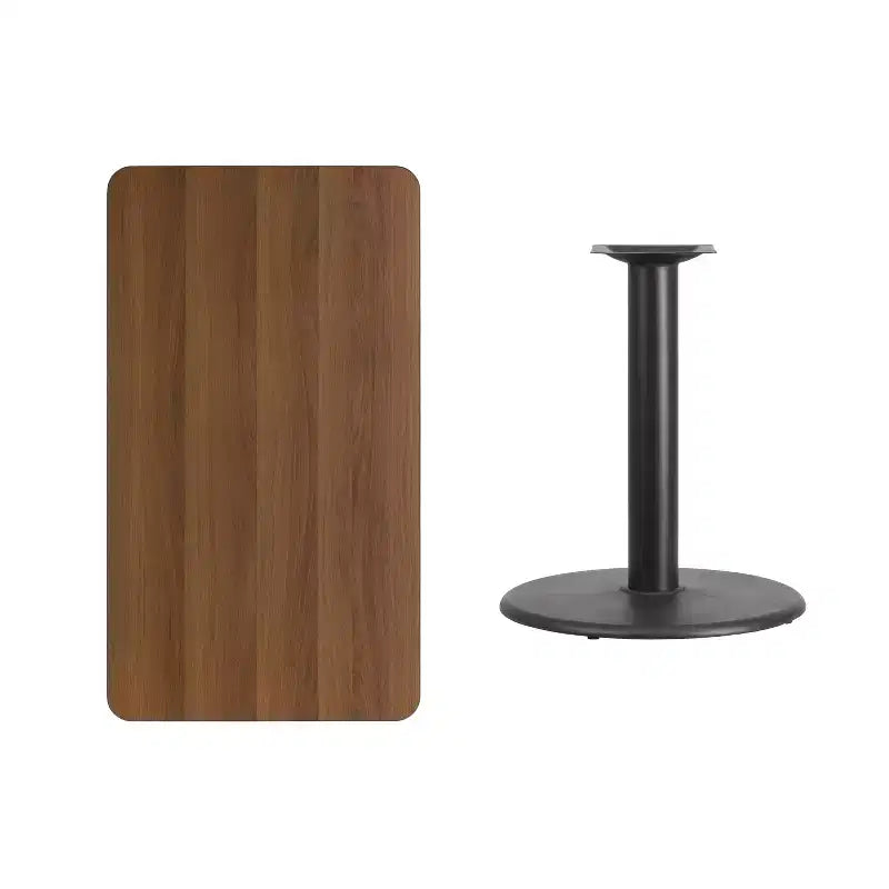Tavolo Rettangolare in Laminato 24x42 con Base a Colonna Tonda da 24