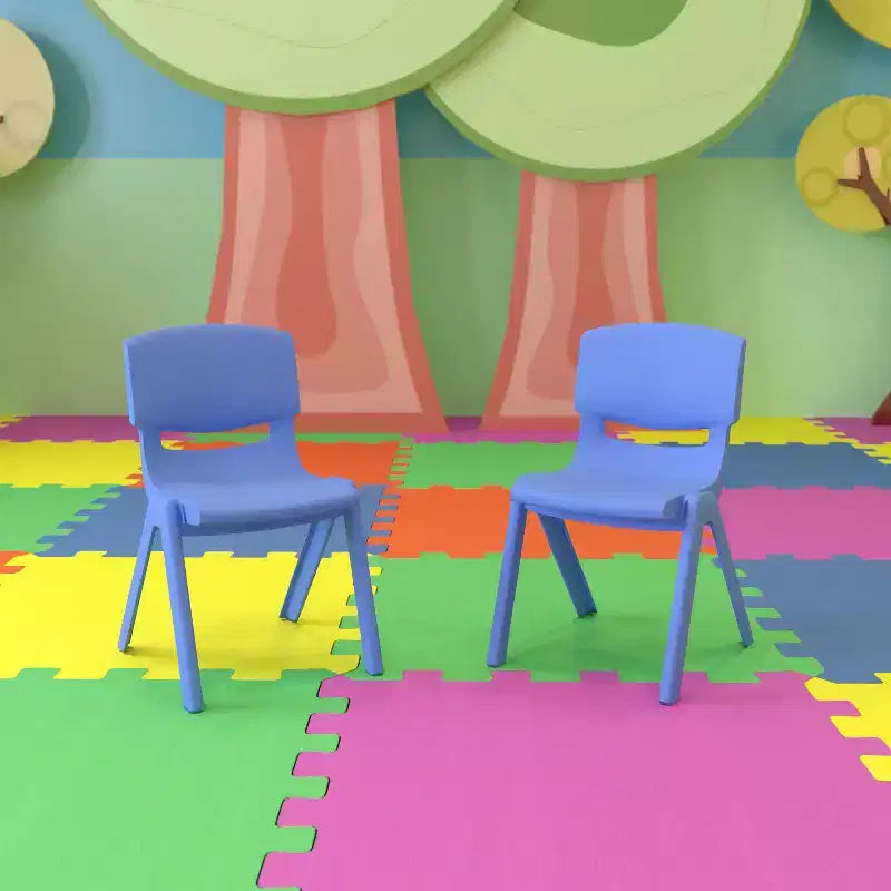 Sedia impilabile in plastica per scuola, confezione da 2, con seduta da 12 pollici, per asilo nido