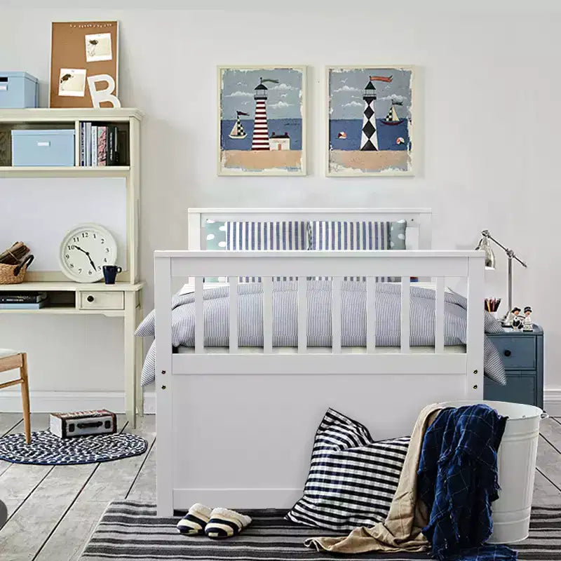 Letto a castello "Twin Captain" con rotelle e cassetti per bambini, disponibile nei colori noce, espresso e bianco.