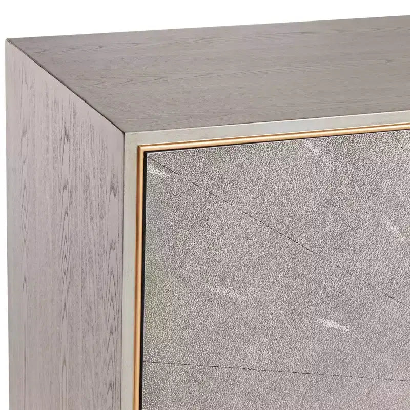 Tate 39 1/2" Larga 2 Ante Grigio Legno Moderna Cassettiera d'Accento