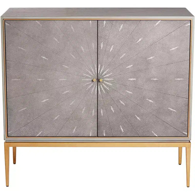 Tate 39 1/2" Larga 2 Ante Grigio Legno Moderna Cassettiera d'Accento